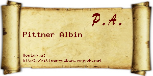 Pittner Albin névjegykártya